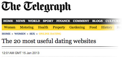 Telegraph Article - The 20 most useful dating websites